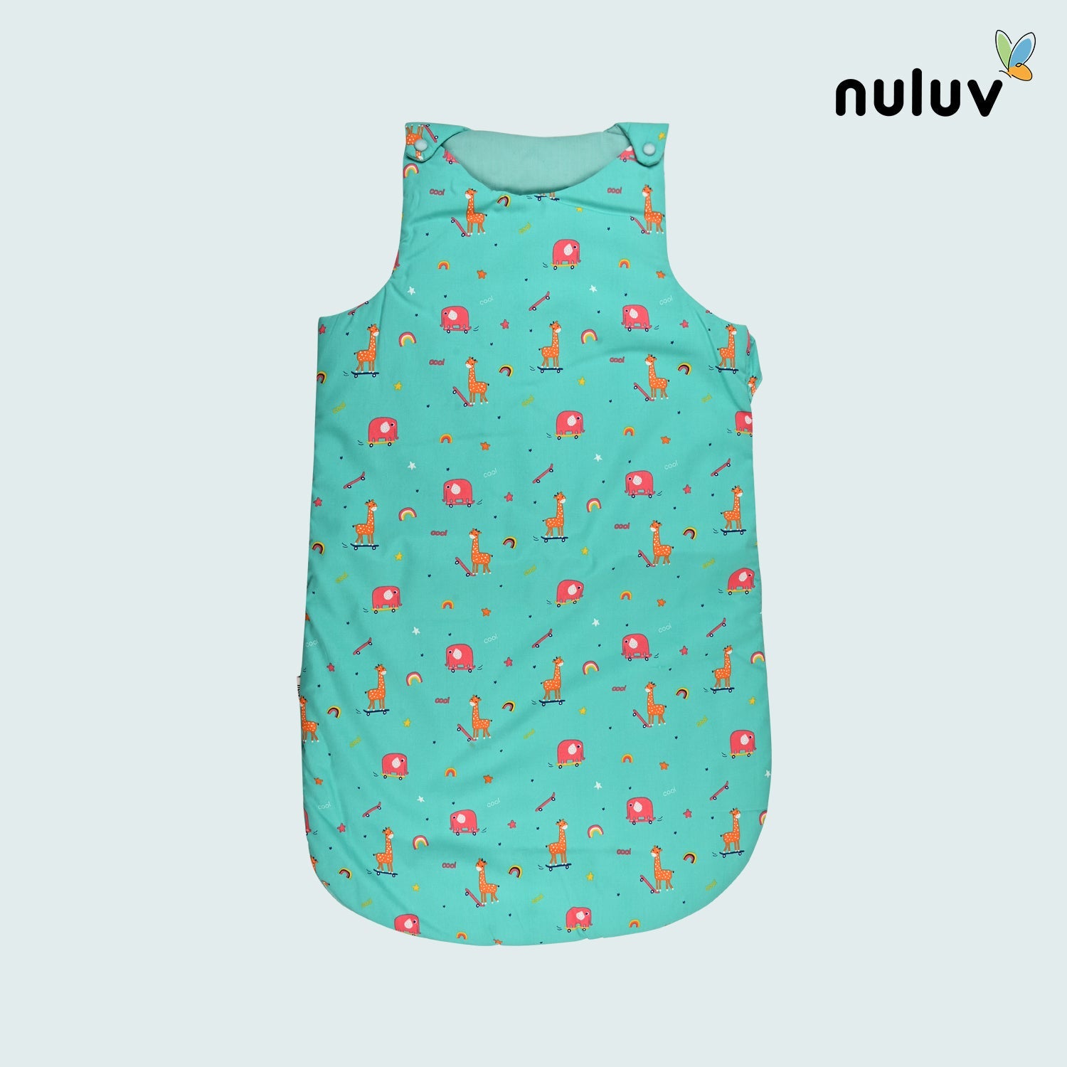 Nuluv Lt Green Sleeping Bag 100 % Organic Cotton with Antimicrobial Finish