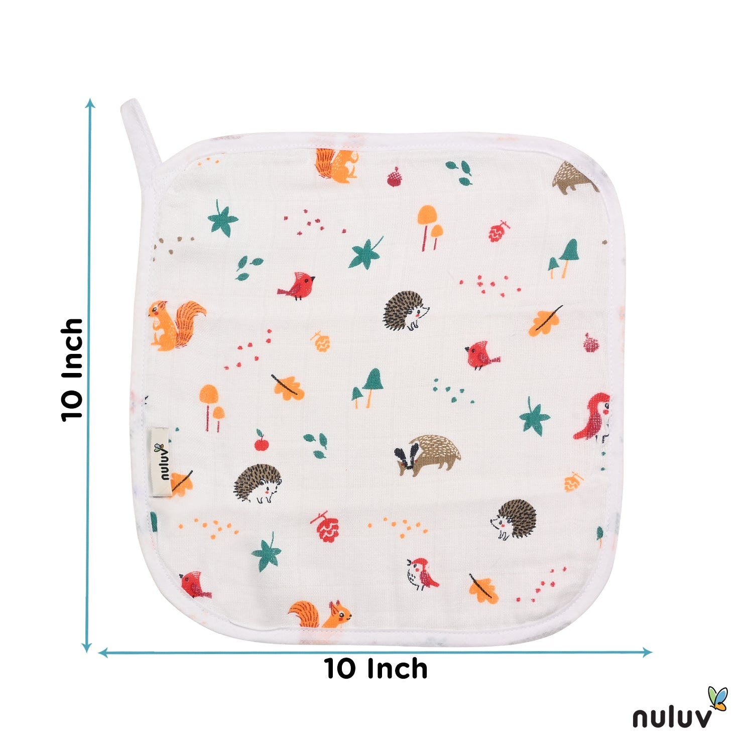 Nuluv Yellow Squirrel Wash Cloth 0-6 months (Pack of 6)